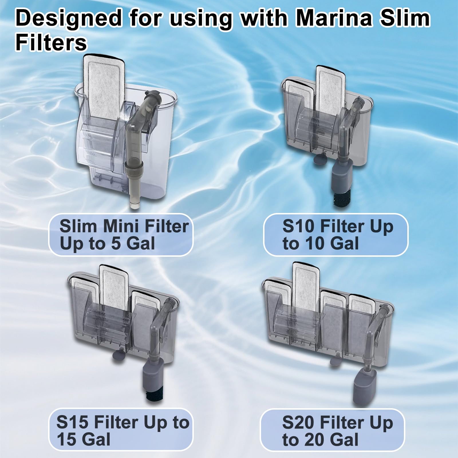 Paquete de 12 cartuchos de filtro para pecera Marina Slim S10/S15