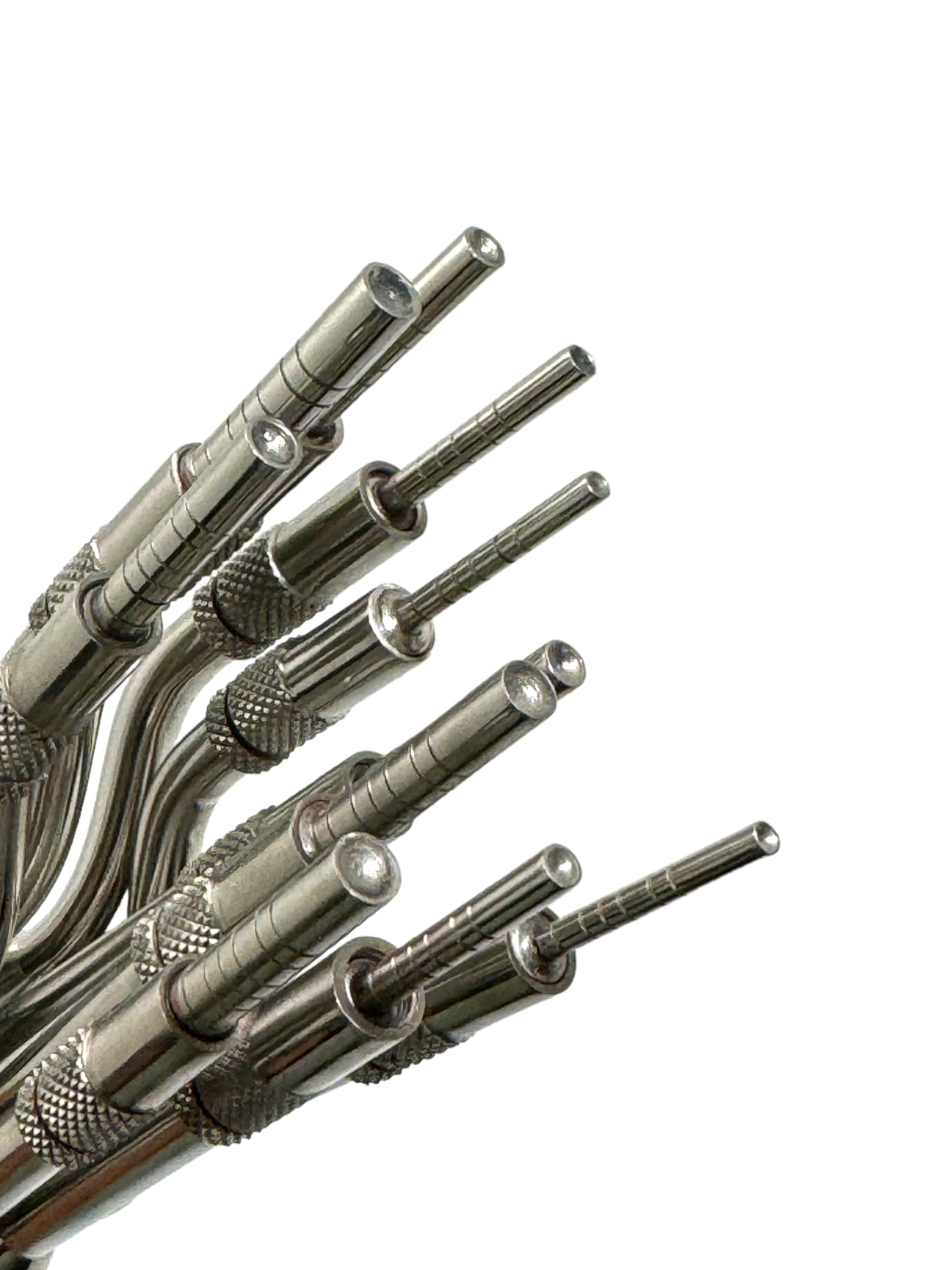 Set of 10 - Sinus Lift Bone Implant Osteotome Kit, Straight + Offset, Concave Tip, with Color-Coded Adjustable Screw - German Stainless Steel