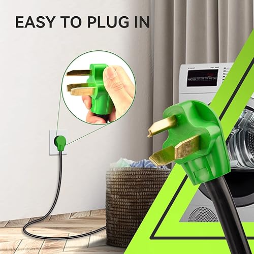 Vista 9 de RVMATE Cable de extensión de secadora de 4 clavijas de 25 pies, 30 amperios NEMA 14-30P a 14-30R 125V/250V, chaqueta de PVC impermeable, perfecta