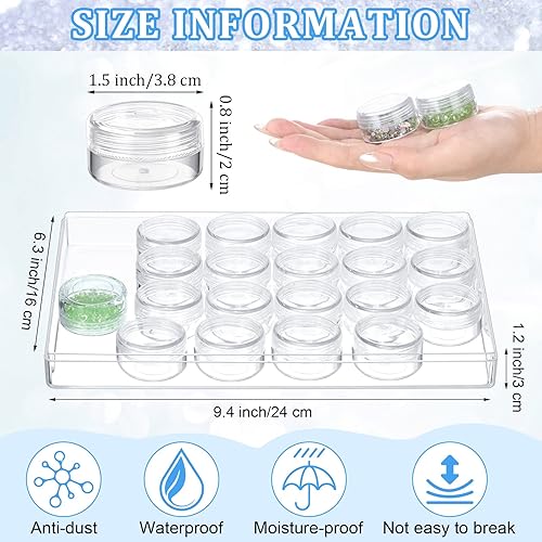 Miniatura 2 de Xinnun 4 unidades organizadores de cuentas transparentes para bordar cuentas con tapa, almacenamiento de pintura de diamante de plástico para