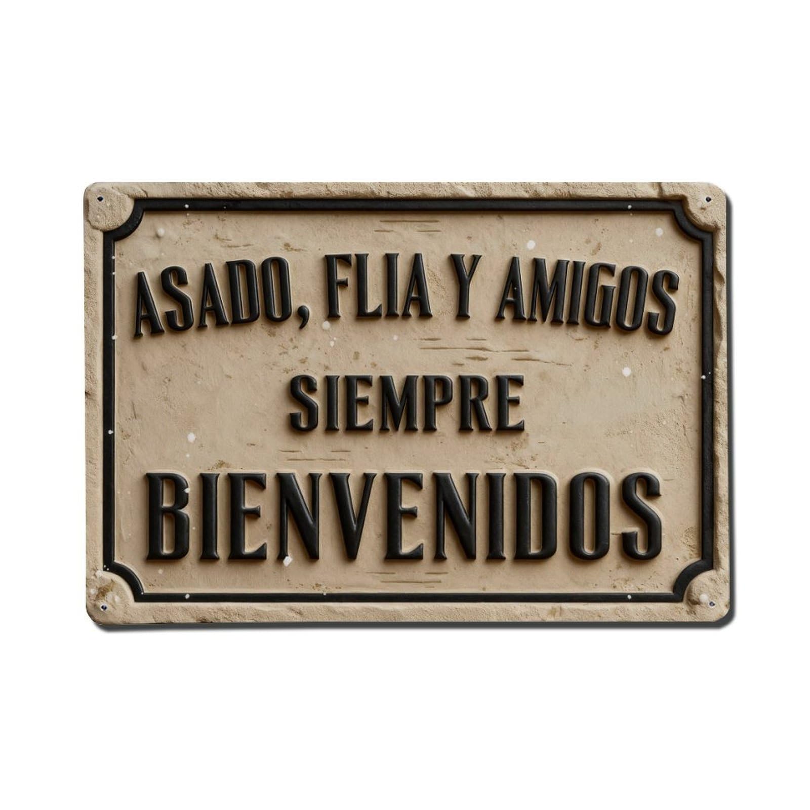 Barbecue Family And Friends Always Welcome Metal Tin Sign Plaque