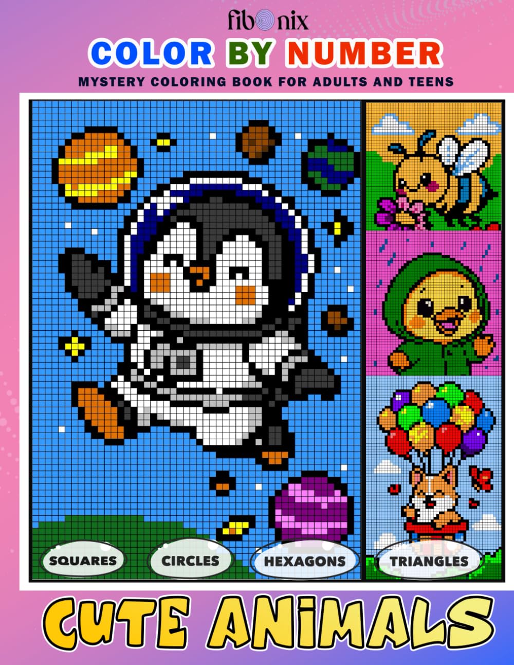 Cute Animals Color By Number: Mystery Coloring Book for Adults and Teens