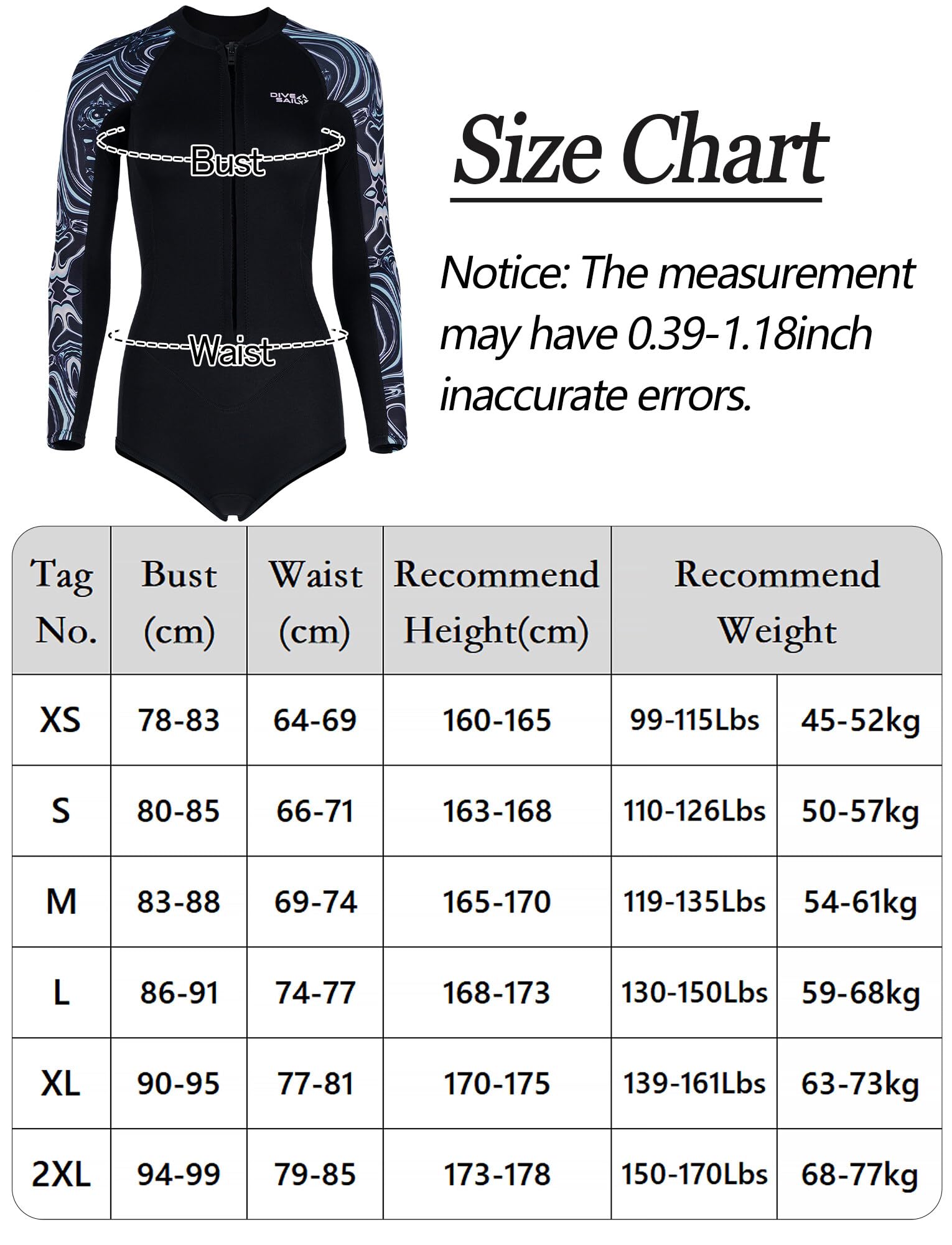Maeau - Femme Rash Guard Maillot de Bain Une Pièce en Néoprène Manches Longues Maillot de Surf 2mm avec Zip Avant UPF 50+ Épaissie pour Plongée Apnée Sports Nautiques XS S M L XL XXL