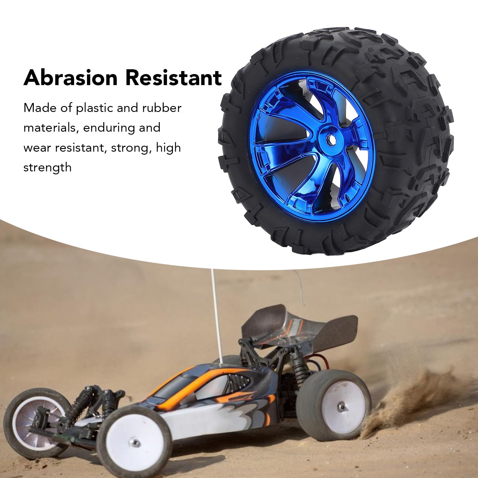 2PCS RC Koło Opony, Gumowe Opony Oponowe Plastikowe Piasty kół Odporne na Zamiennik Opony dla 1:12 RC Car 144018 3000