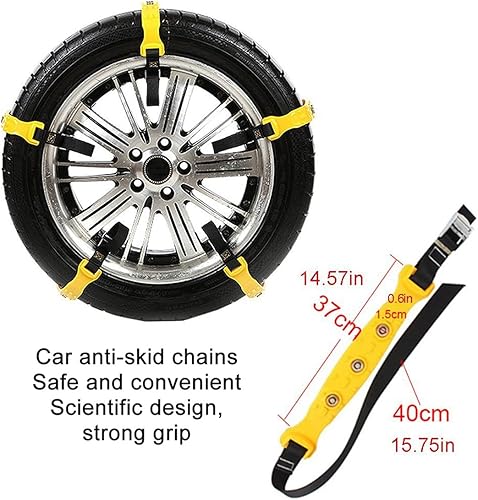 Miniatura 7 de Cadenas de nieve antideslizantes para automóvil, cadenas ajustables antideslizantes para neumáticos de automóvil, cadenas de nieve para neumáticos