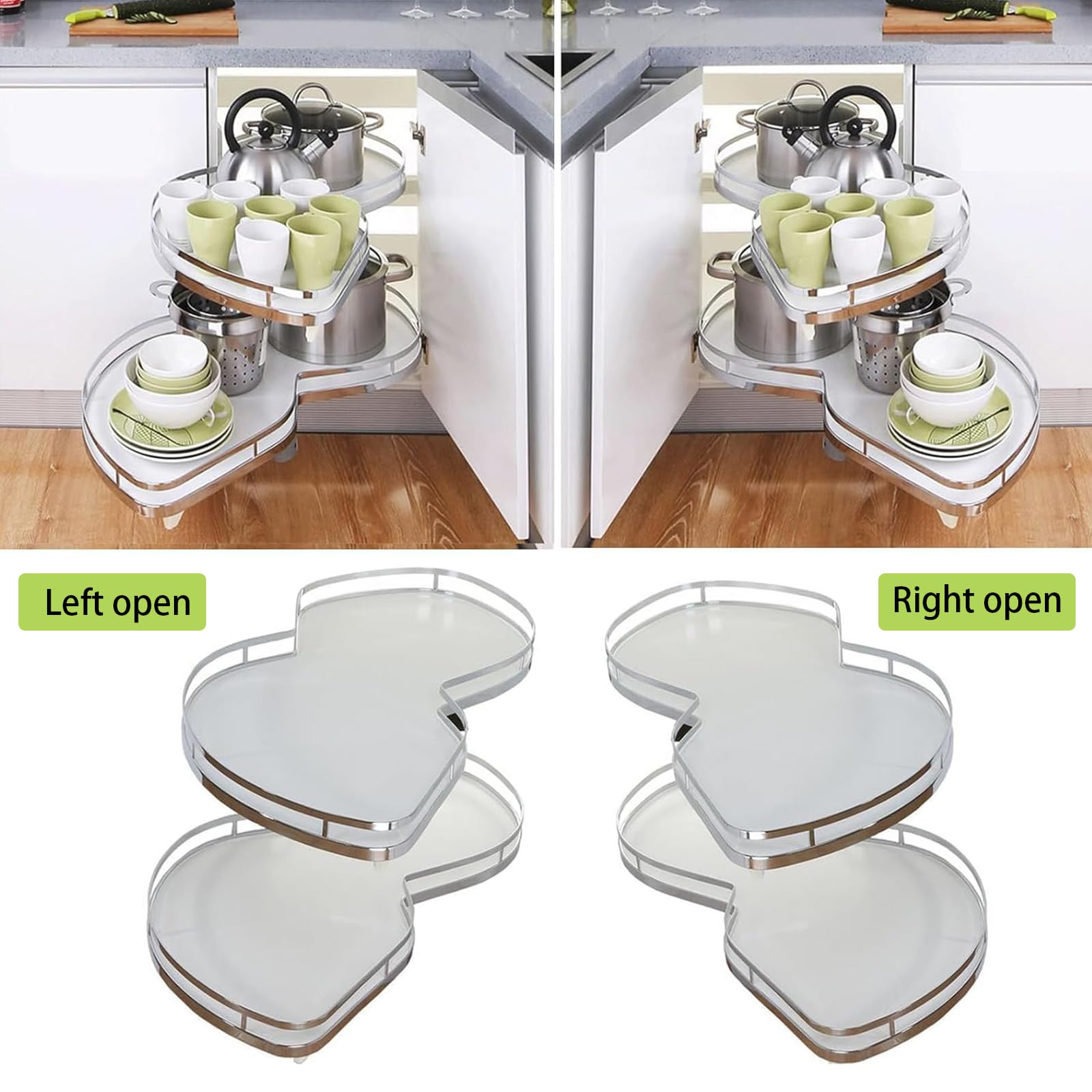 Meuble de Cuisine, Meuble d'angle Coulissant avec 4 paniers, Organiseur Coulissant pour la Maison, la Cuisine et la Salle de Bain (800/900 mm)