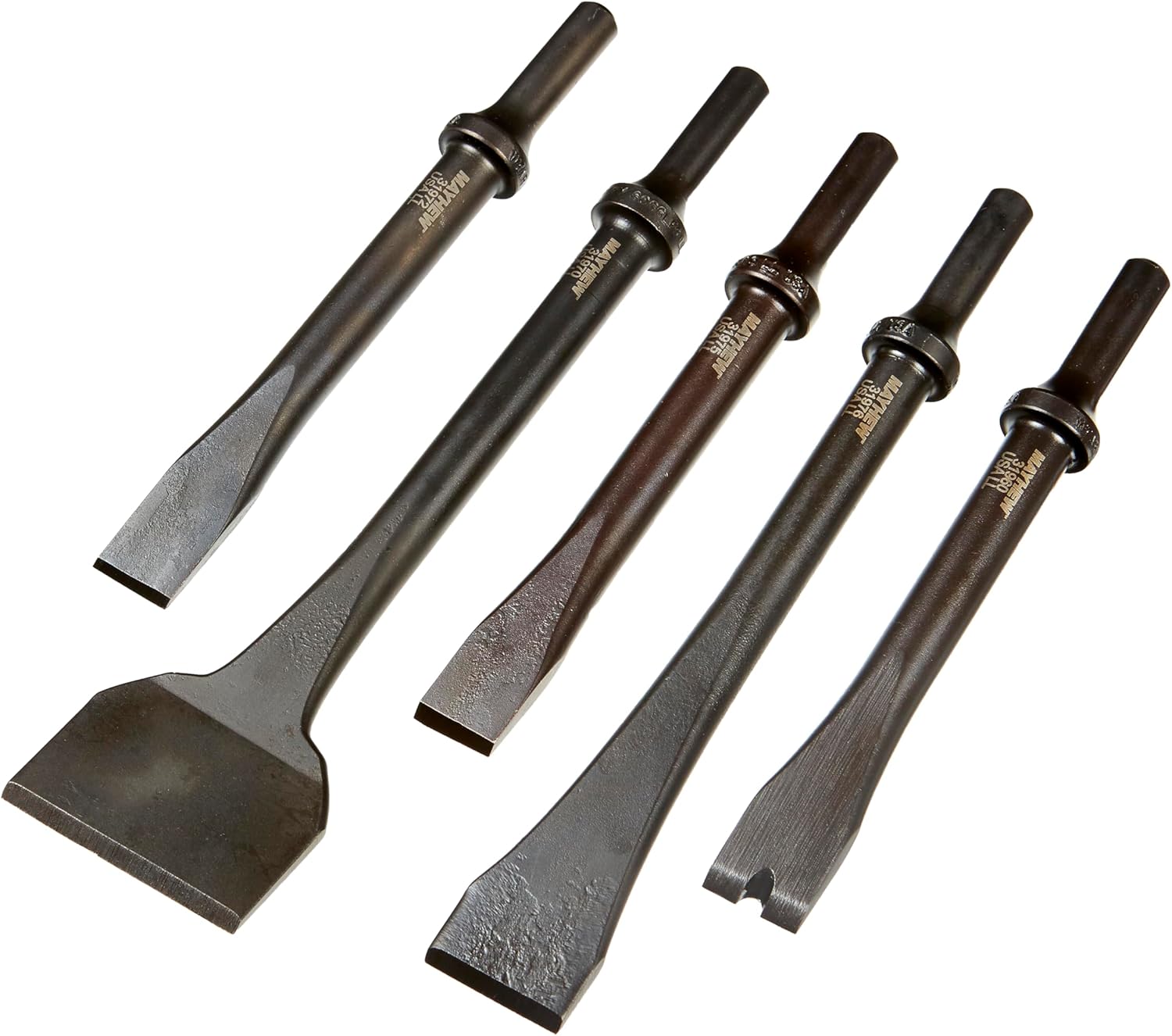 Mayhew Tools 32023 Pneumatic Cut, Chisel and Scraper Set, Black Oxide Finish, 5-Piece