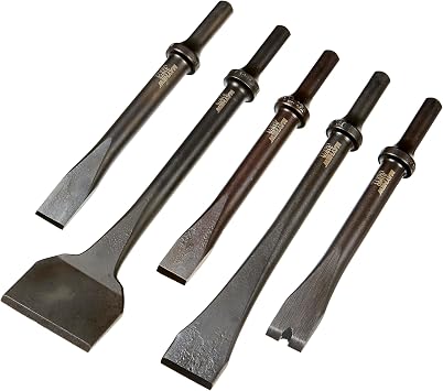 Mayhew Tools 32023 Pneumatic Cut, Chisel and Scraper Set, Black Oxide Finish, 5-Piece