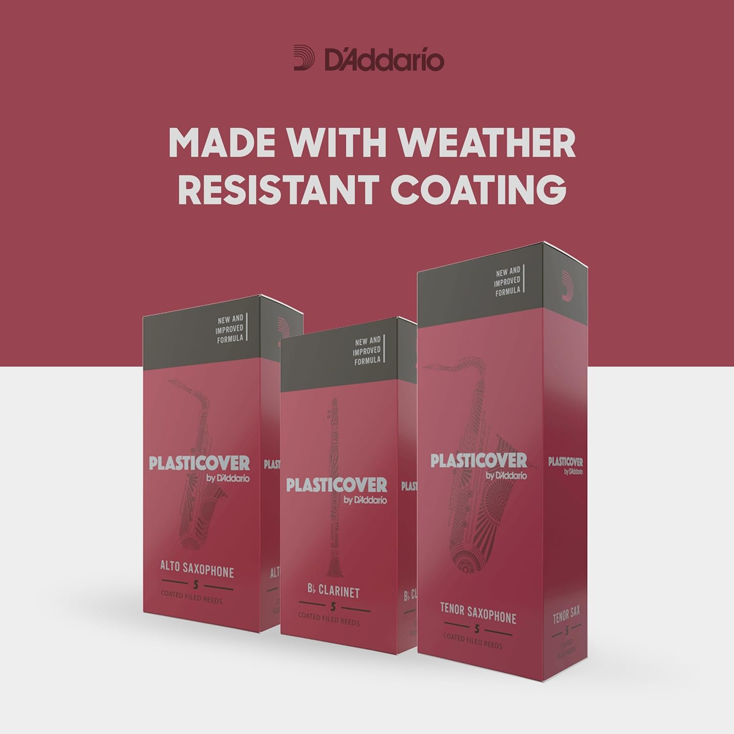 Rico Plasticover Baritone Sax Reeds, Strength 2.5, 5-pack