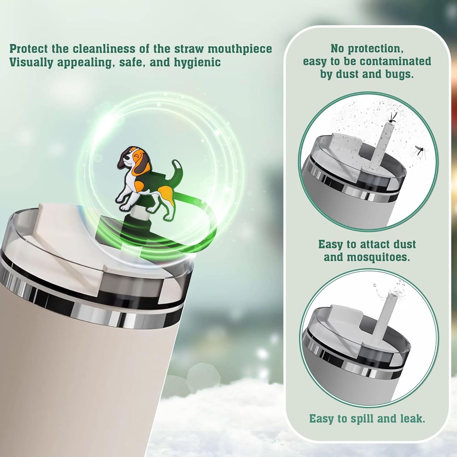 Beagle Straw Topper, 10mm (0.4in) Cute Dog Straw Topper, Covers for Stanley Cup - Beagle Accessories, Decor, Stuff, Things, Birthday Decoration, Gifts for Lovers, Women, Kids, Girls - Image 4