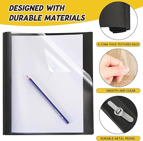 Miniatura 3 de Harloon 100 carpetas de presentación de plástico transparente para informes frontales, tamaño carta, 0.55 pulgadas de grosor, adecuadas para