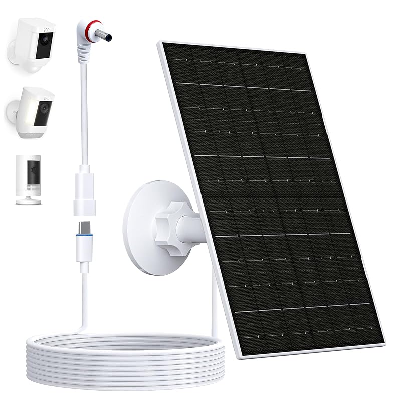 Painel Solar de 7 W para Câmeras Ring Stick Up Cam e Spotlight Cam Branco