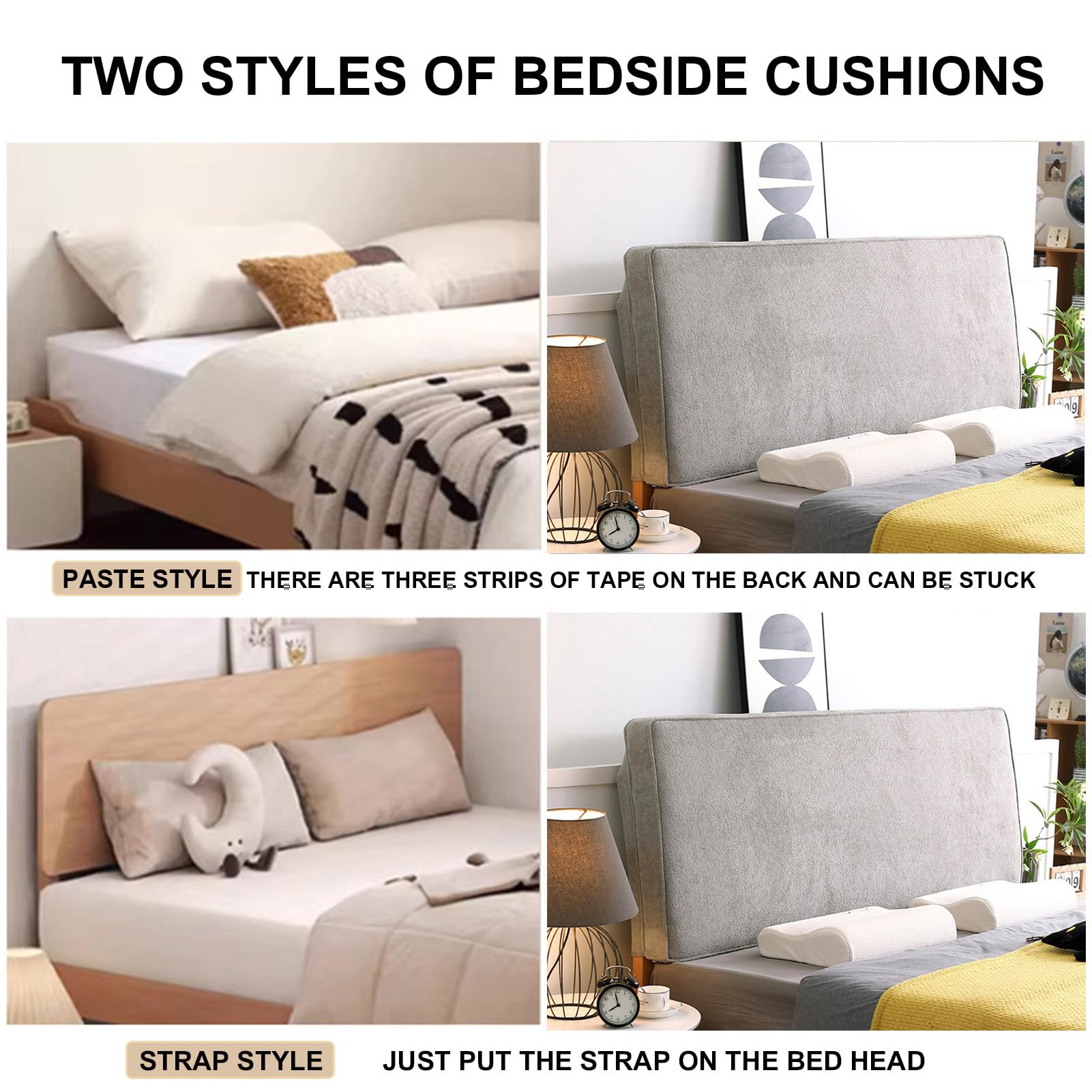 Cabecera De Rectángulo Almohada Soporte De Lectura Cama Tapizada | Posicionamiento,Almohada de Cuña Contra la Pared,Cabecera de Diván con Soporte Grande,Funda Removible