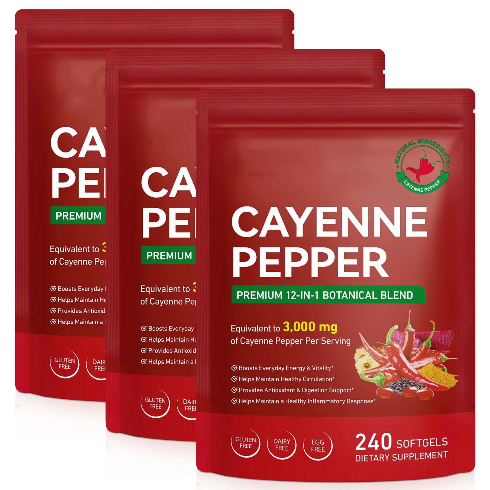 FANSHI Cayenne Pepper Softgels Supplement, 2 PCS, 240 Capsules — Amazon image 10