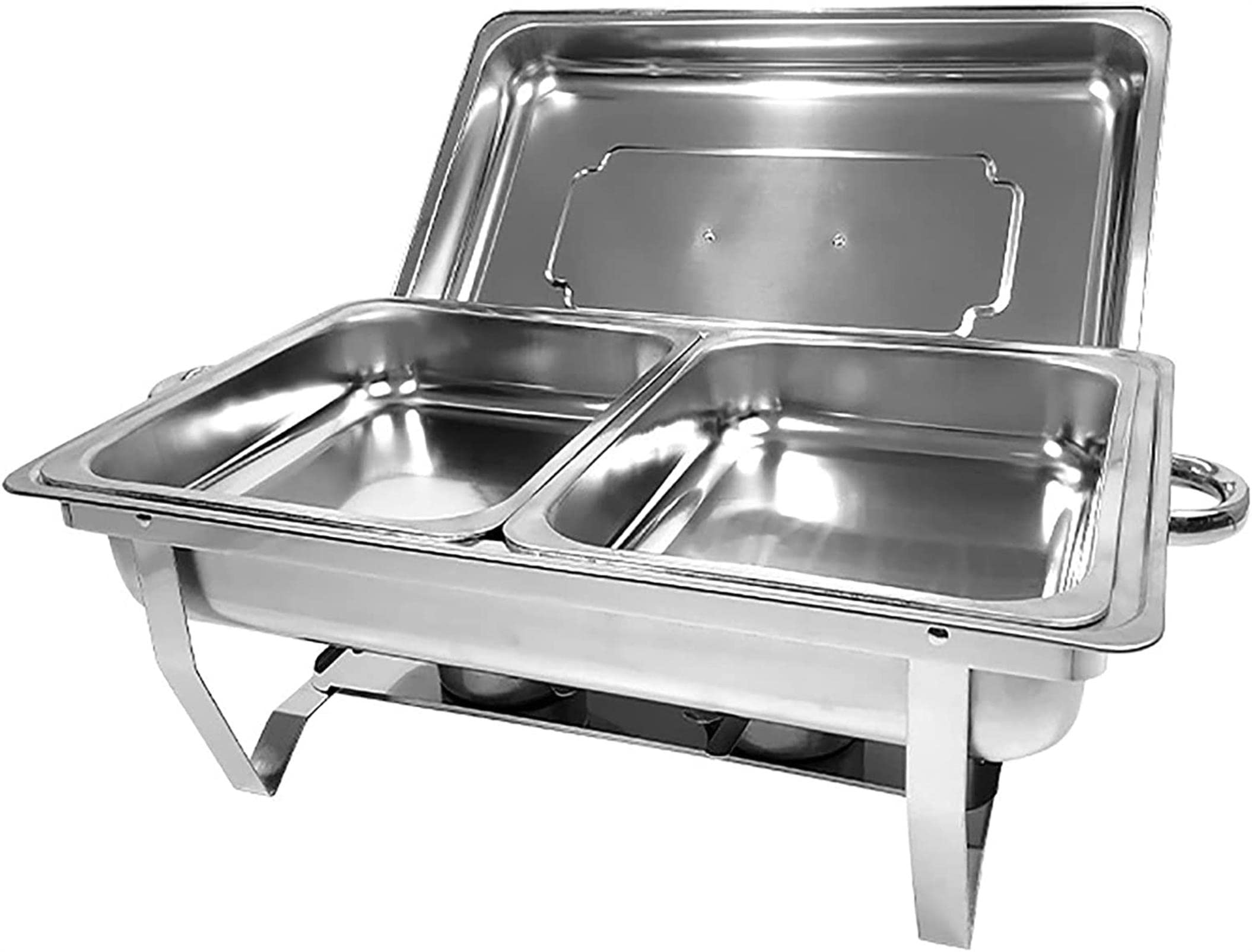 Hot Pot Buffet Set, Stainless Steel Catering Food Warmer, Foldable/Easy To Clean, Rectangular Food Warmer For Party Buffet,1 Gitter