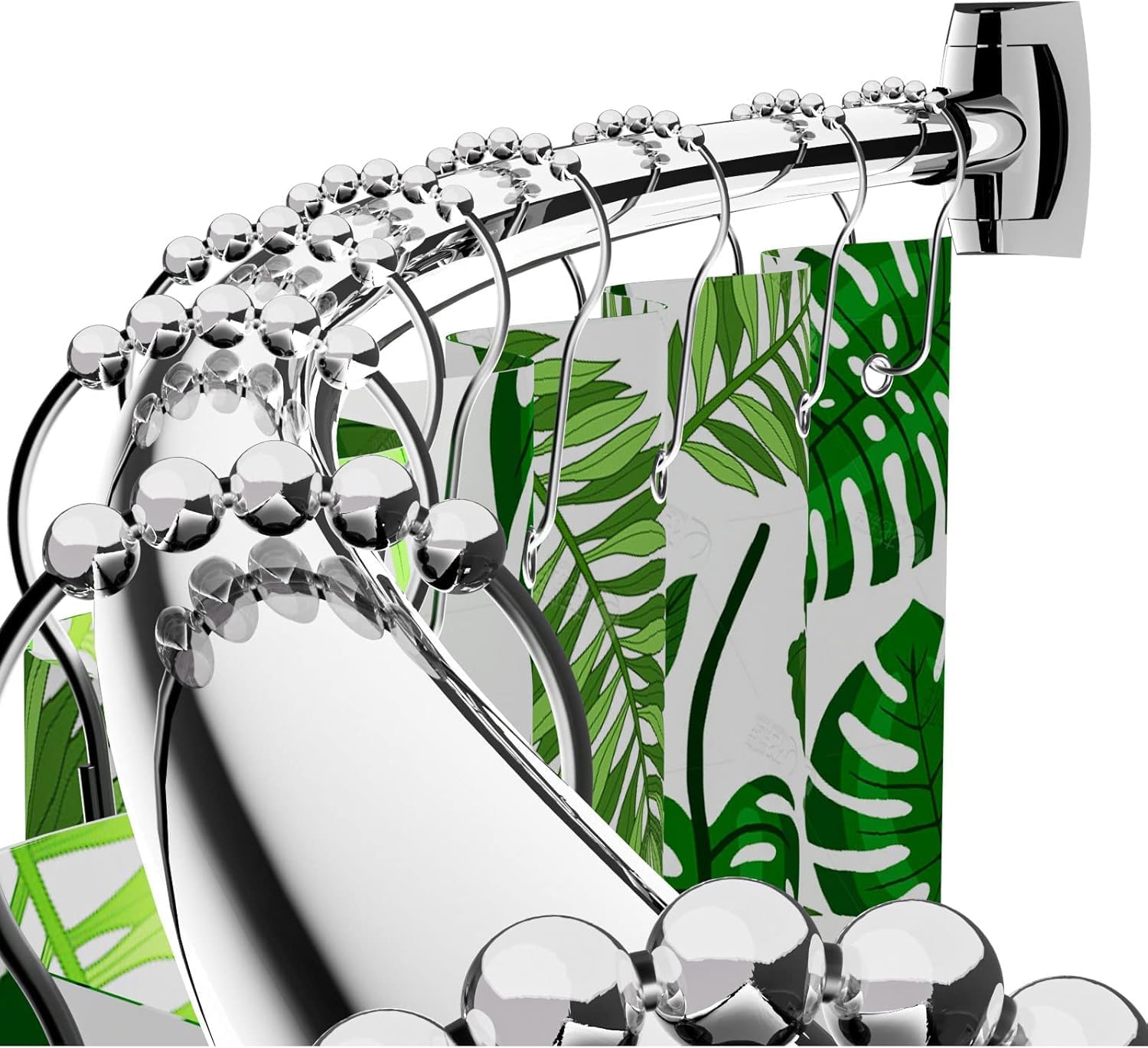 Curved Shower Curtain Rod 43-72 Inches Adjustable, Aluminum Shower Rod Rustproof, Round shower curtain rod, Curved Shower Rods for Bathroom, Bathtub, Stall, Chrome