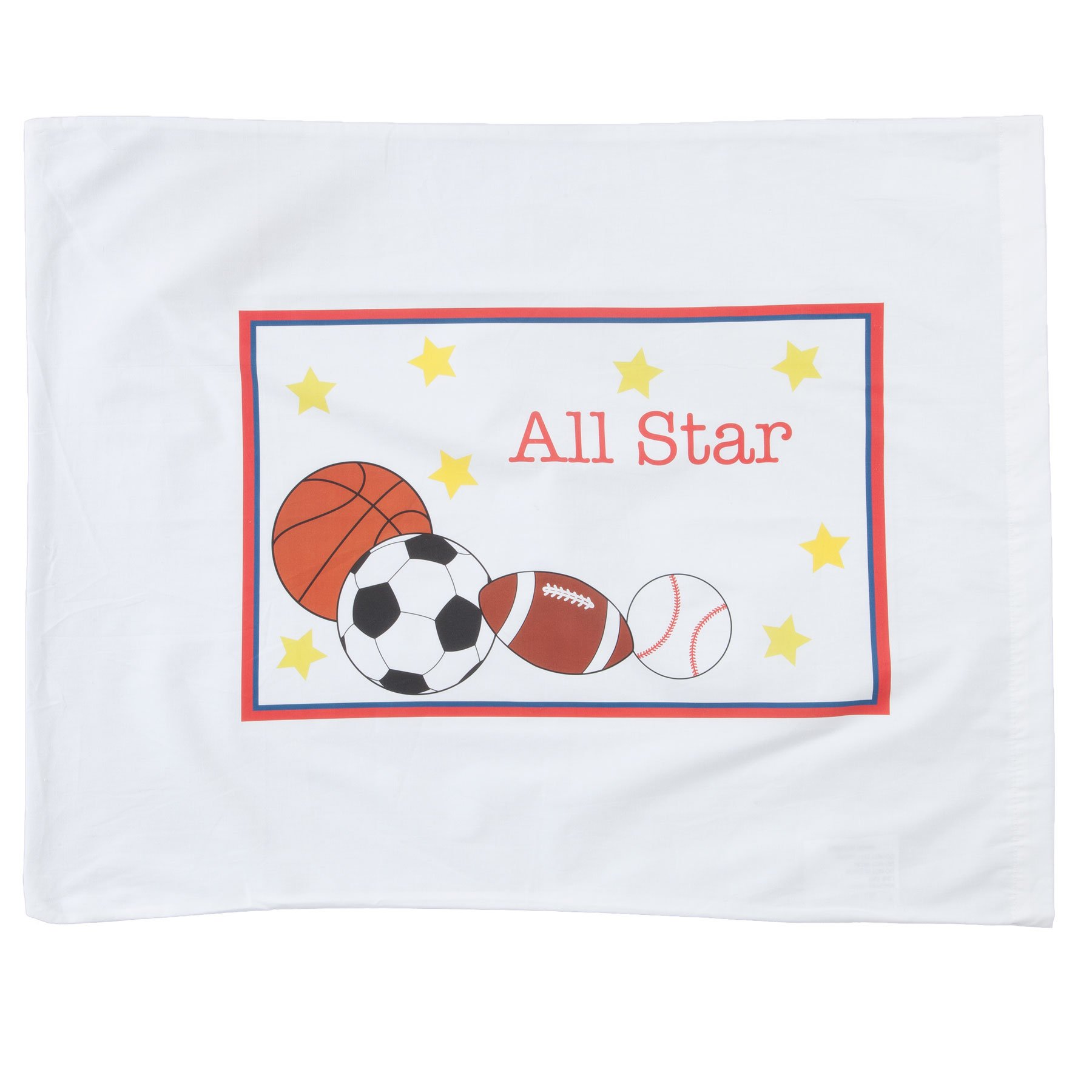 Custom All Star Sports Pillowcase, Standard Size, Kids Bedroom Décor