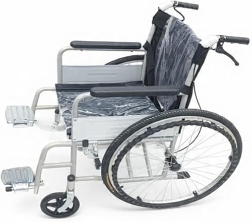 AL Foldable Manual Wheelchair Solid Puncture Proof Tyres Steel Frame 18 Inch