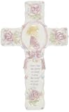 Cosmos R8015B Fine Porcelain Inspirational Cross with Praying Girl Figurine, 8-3/4-Inch