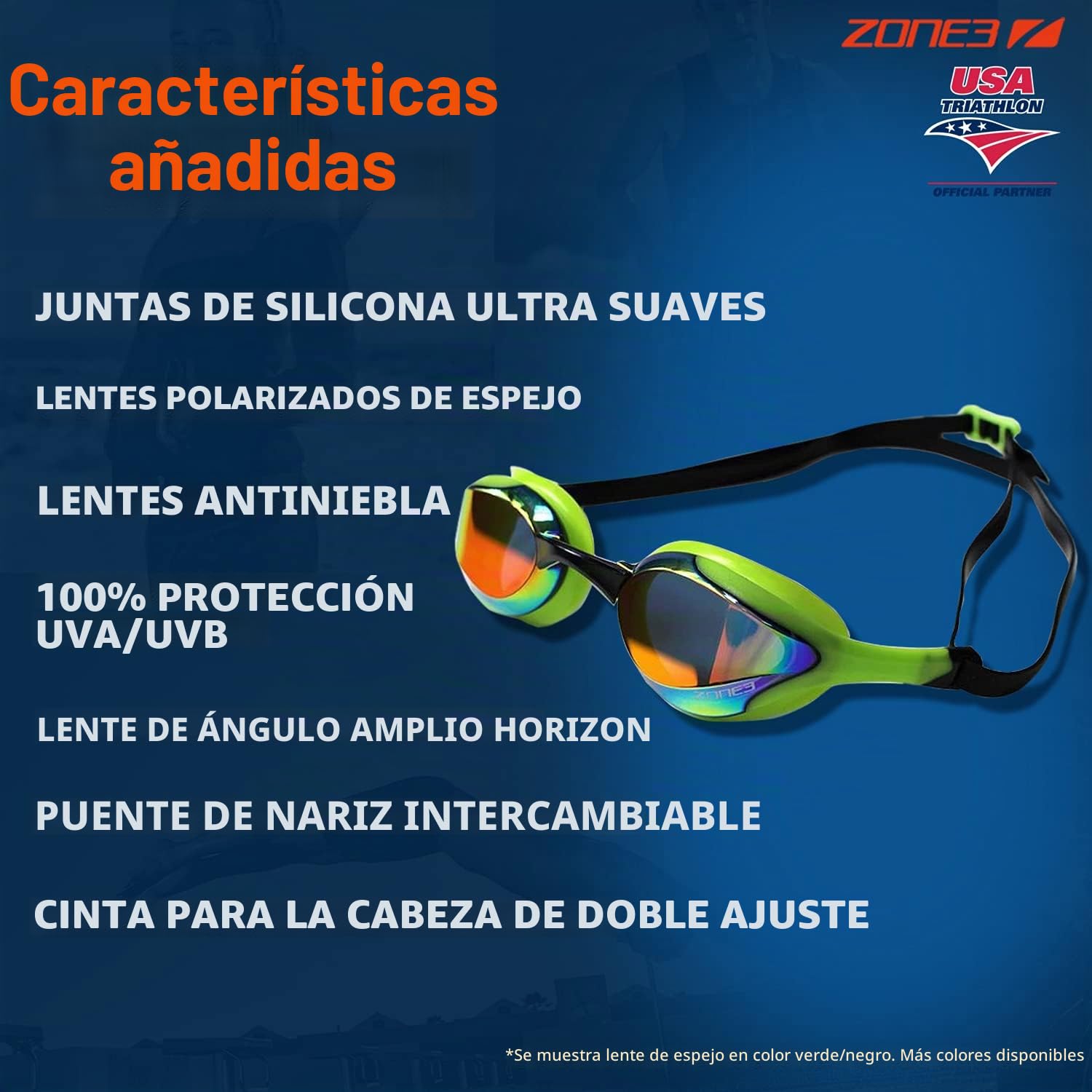 ZONE3 Volare Gafas de natación Unisex adulto (Pack de 1)