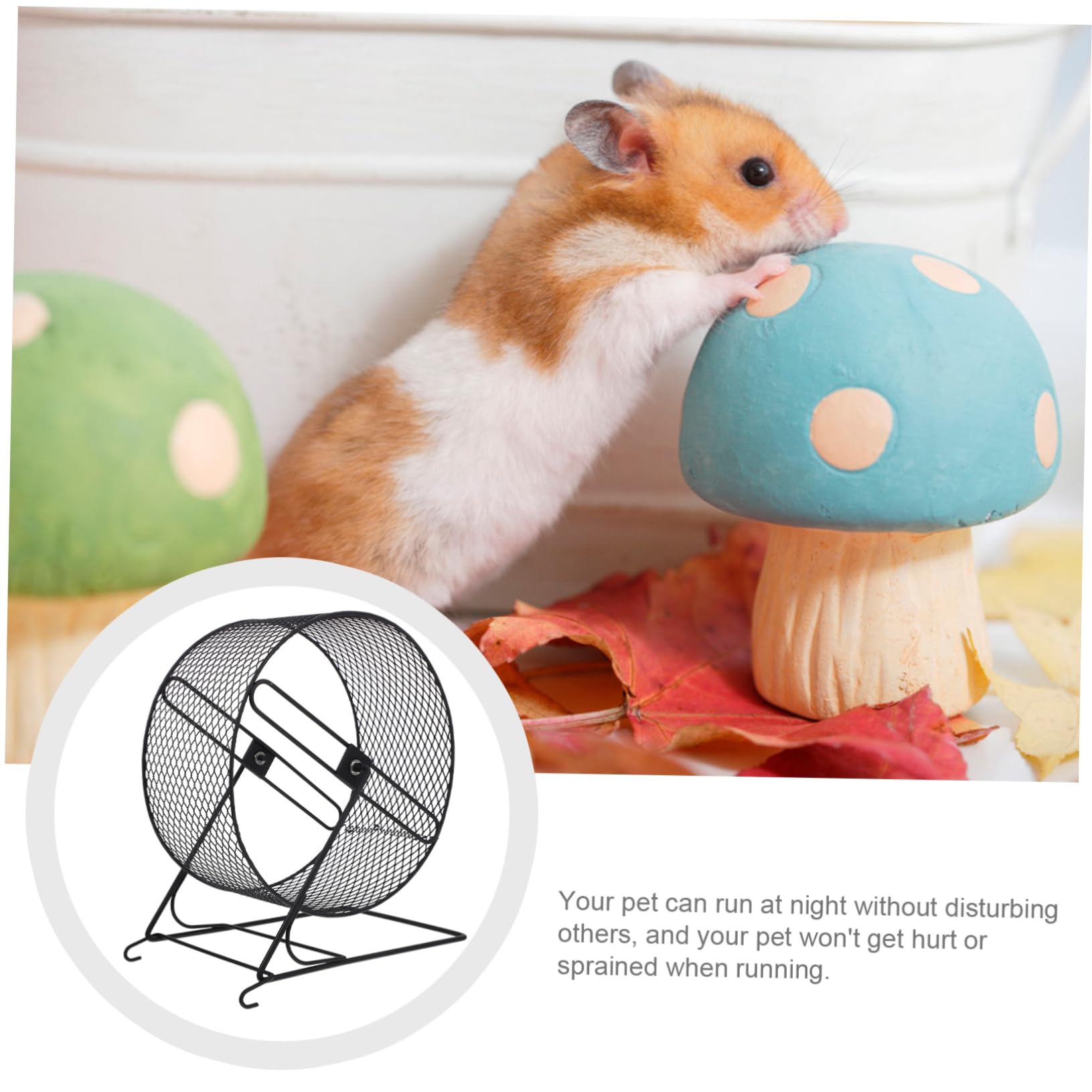 FOMIYES Eisernes Hamsterlaufrad Geräuschlos Leise Kleintier Laufrad für Igel Eichhörnchen und Hamster Haustierspielzeug