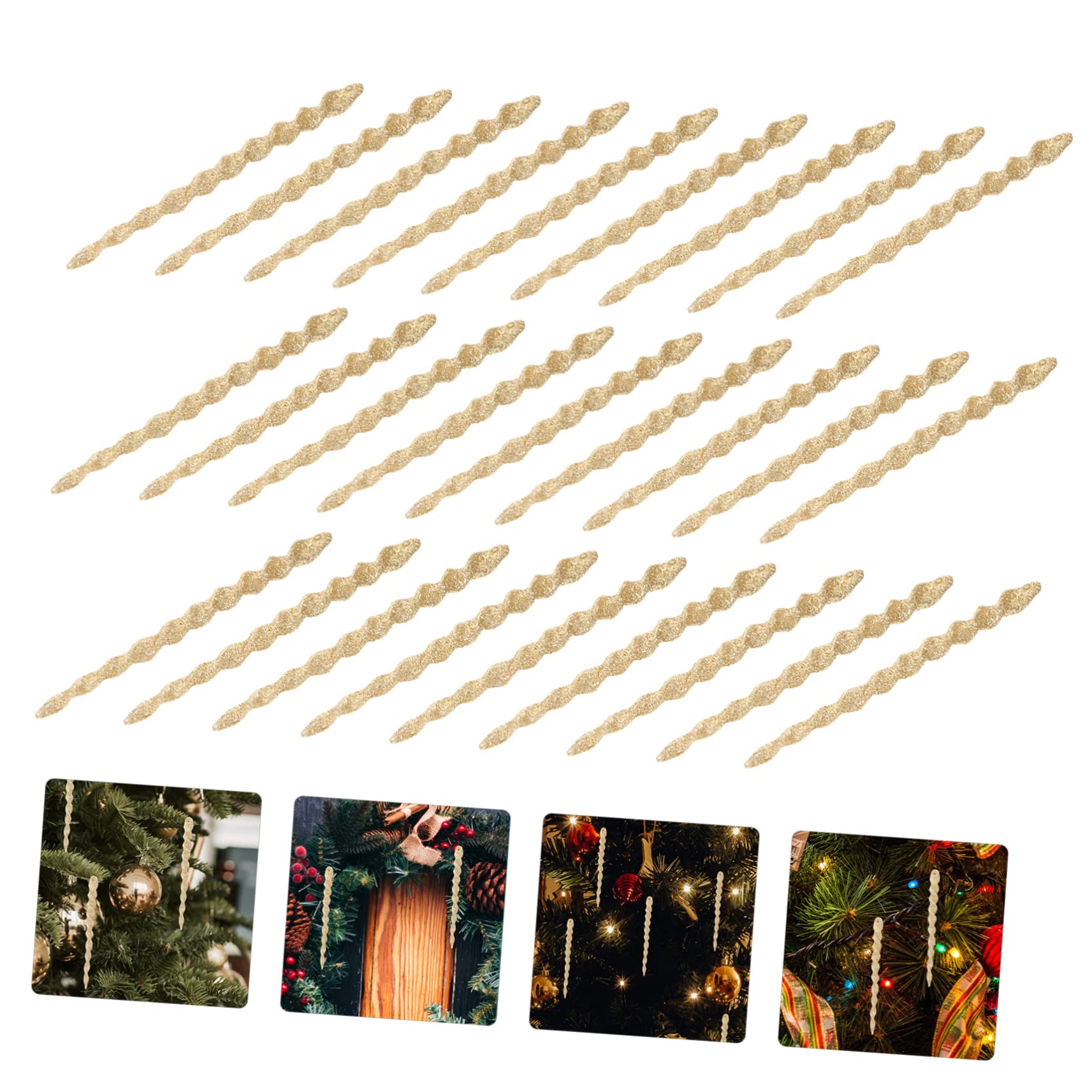 IMIKEYA 240 STK Zwiebel-Pulver- -Schnee-Nadel Christbaum anhänger christbaumanhänger Weihnachtsdekorationen weihnachtsschneeflockeverzierung Partyzubehör Christbaumschmuck Plastik Golden
