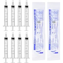 10 Pack 3ml Syringe with Cap, Disposable Syringes for liquid, Colostrum Syringes, No Needle, Individually Sealed