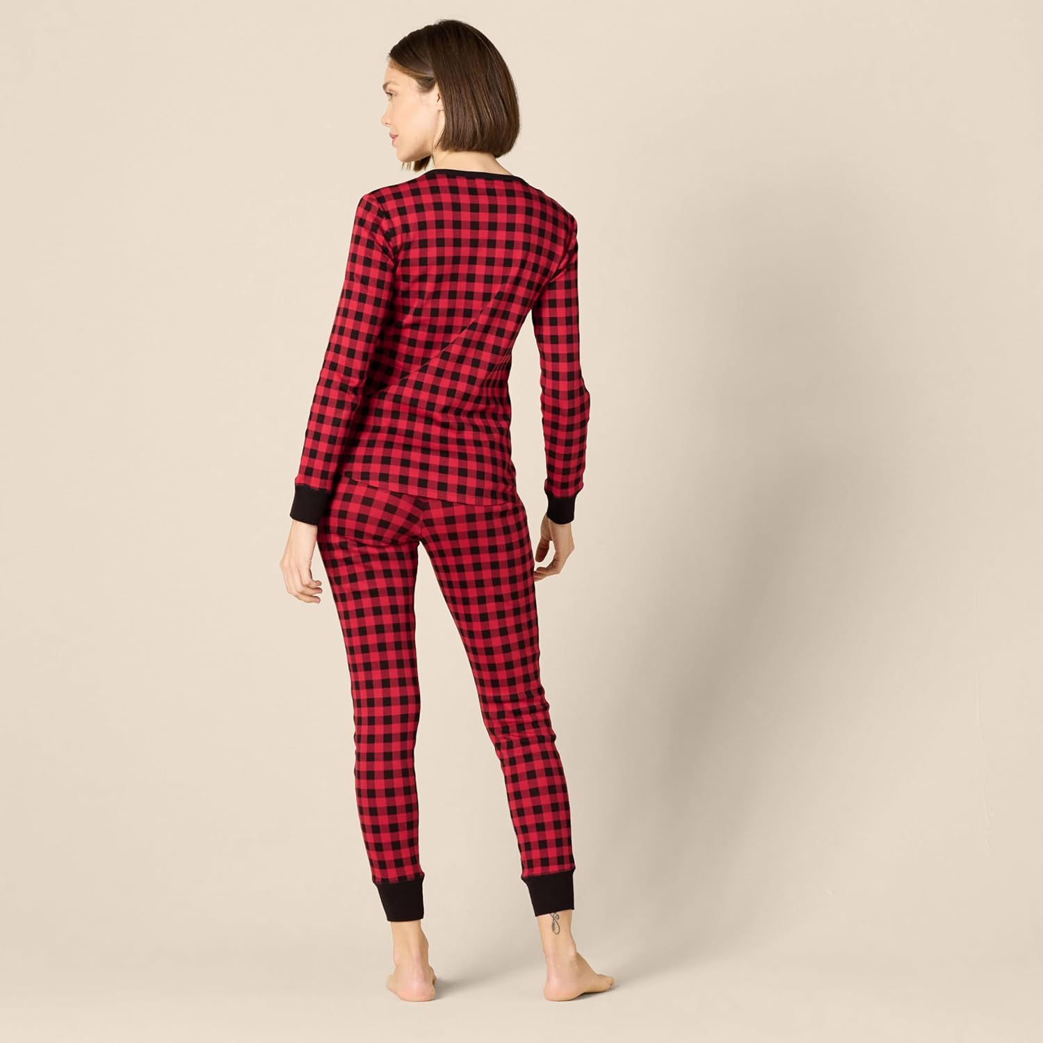 Amazon Essentials Women's Snug-Fit Cotton Sleepwear Pajama Set (Available in Plus Size) - Image 2