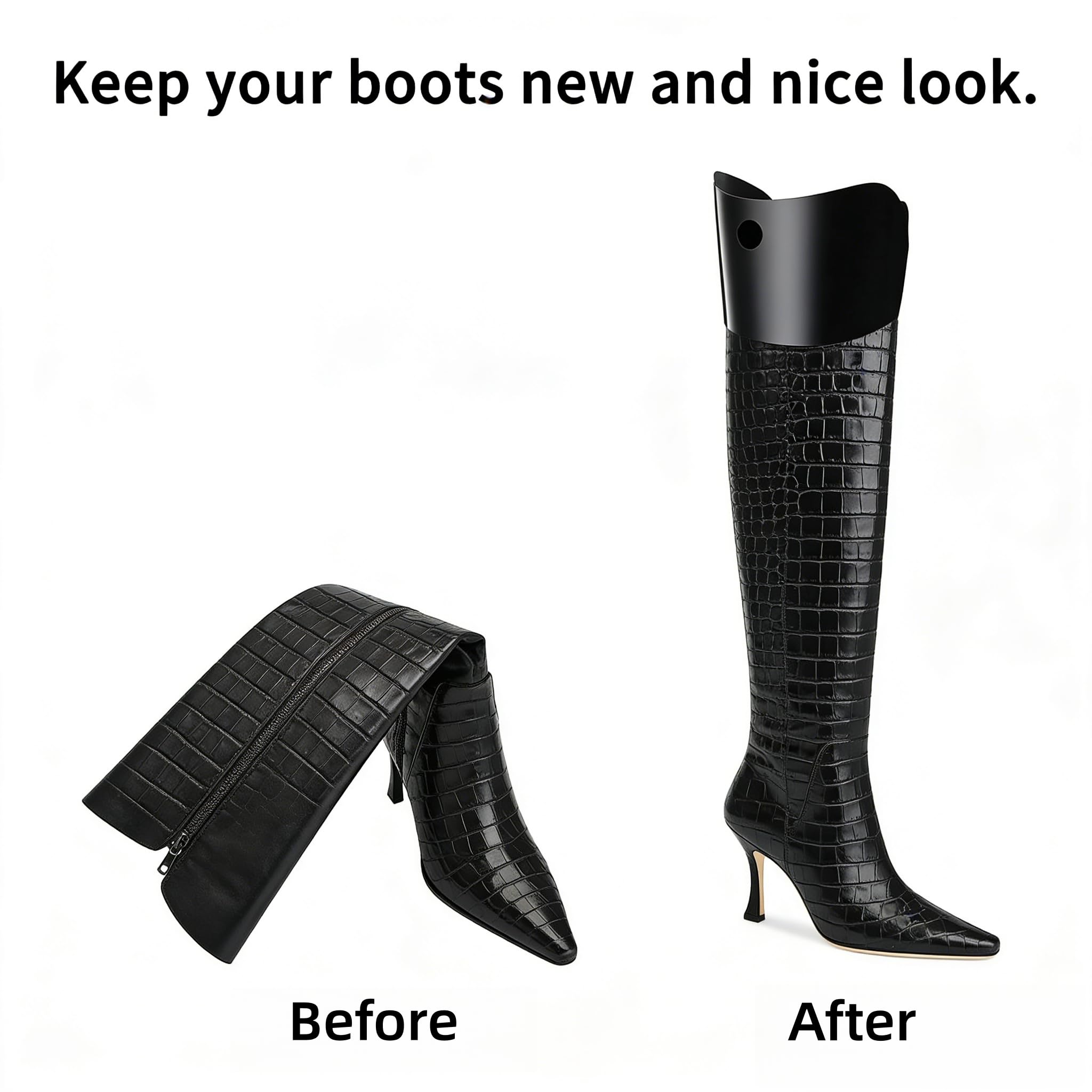10 Stück Hochwertige Stiefelspanner für Damen und Herren Als Stiefelform Einsätze, Stiefelformer Formeinsätze und Hohe Stiefelstütze halten sie Ihre Stiefel in Form(Schwarz,12 Zoll)