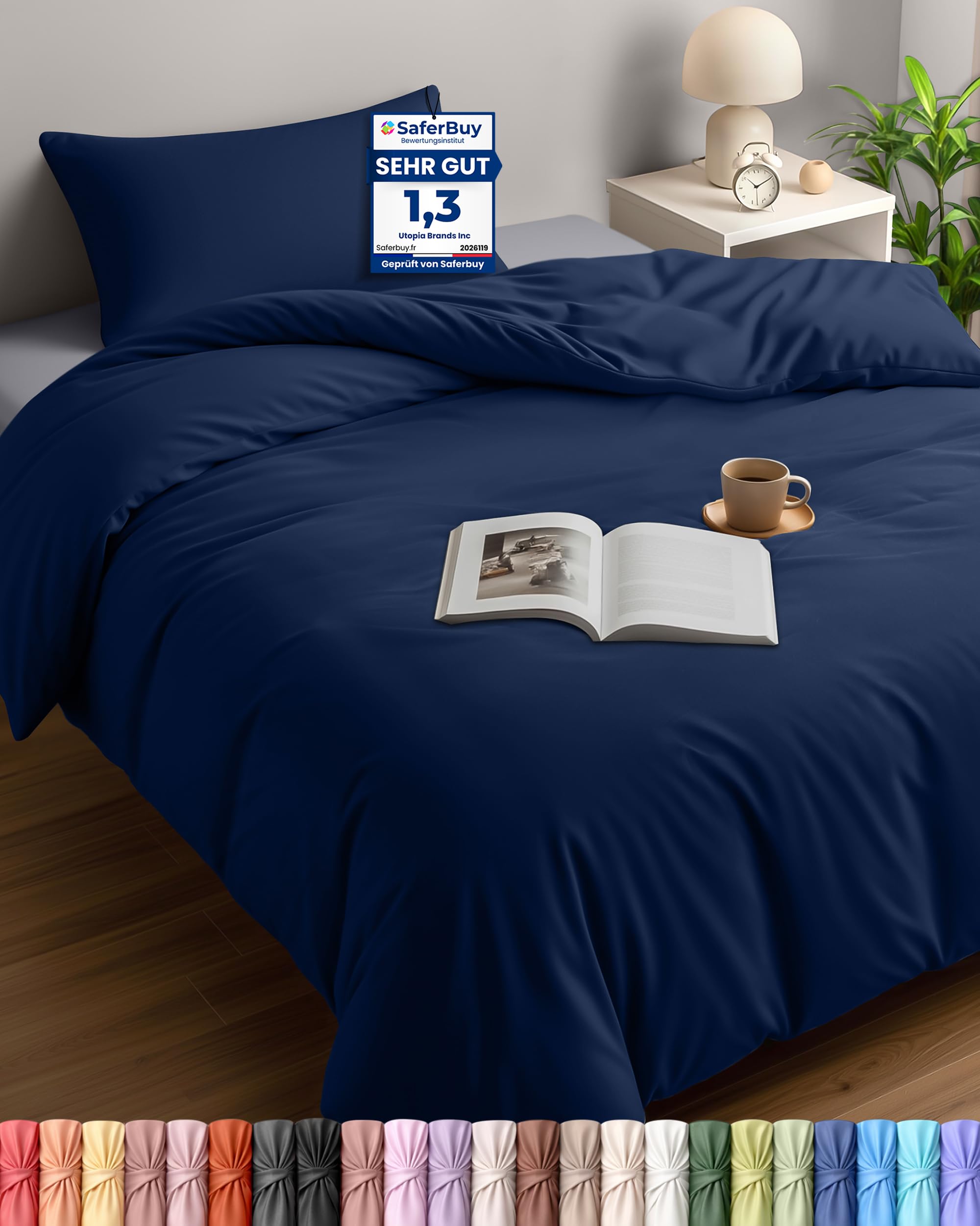 Utopia Bedding Bettwäsche - Mikrofaser Bettbezug + Kissenbezüge