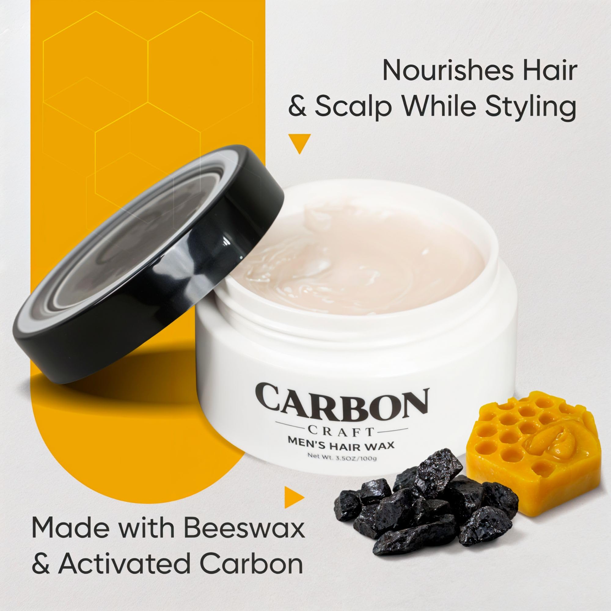 Carbon Craft Men's Hair Wax Cream, 3.5 oz/100g (3.5 oz, Matte finished)