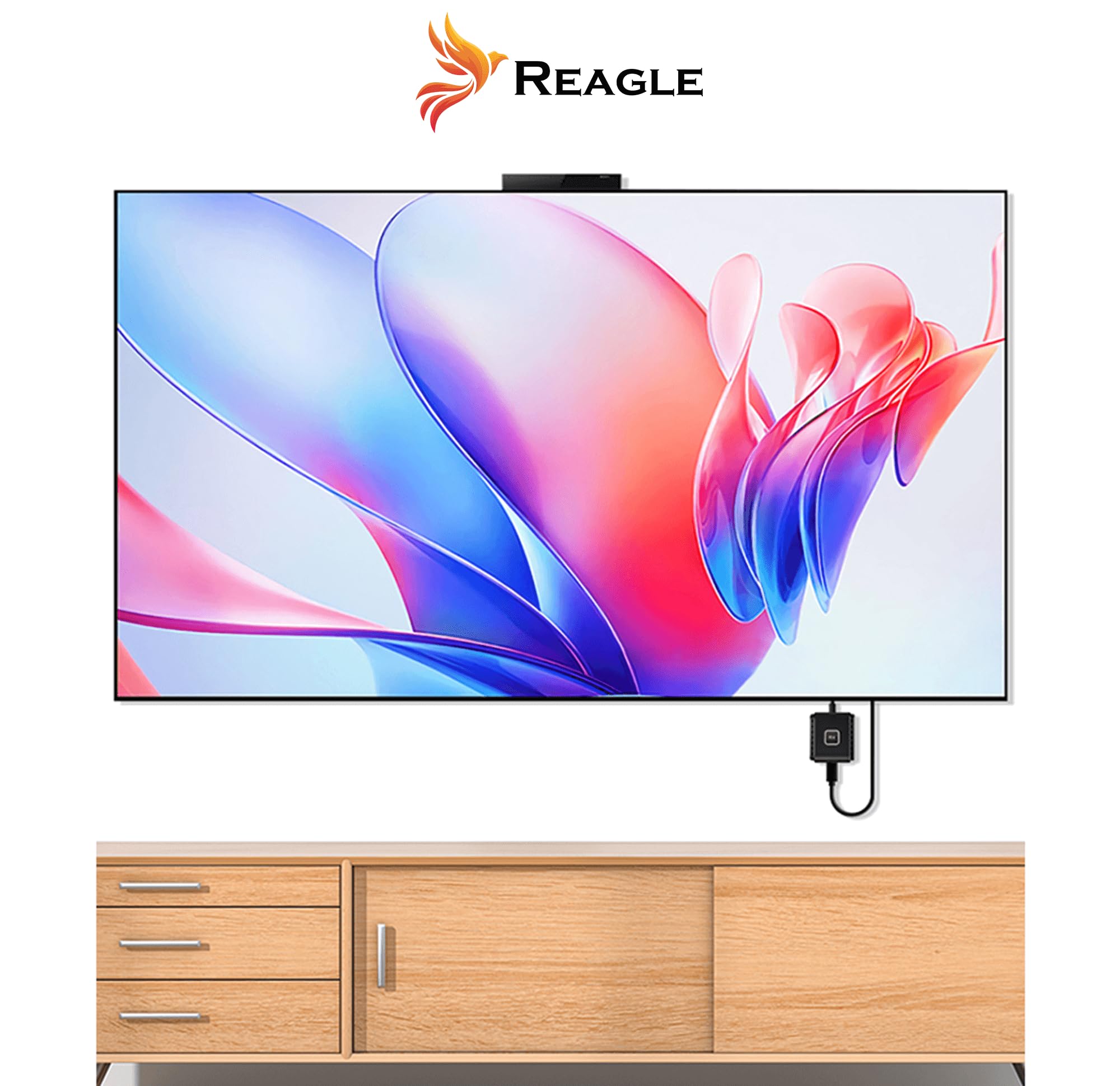 Reagle Bezprzewodowy transmiter i odbiornik HDMI Full HD 1080p 60Hz, zasięg 50 m, Plug & Play HDMI bezprzewodowy adapter do telewizora, projektora, laptopa, komputera, nie wymaga Wi-Fi