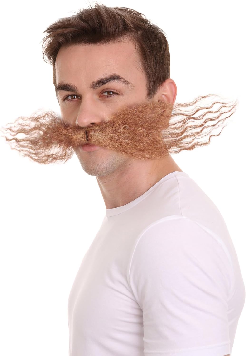 Adult Men's Mechanical Genius Curly Mustache Multiple Color Flame-Retardant Synthetic Fiber