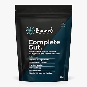 Biomel Complete Gut - Unflavoured - Advanced Gut Health - 150g/30 Servings - Vegan Friendly - Gluten Free - Delicious & Effective