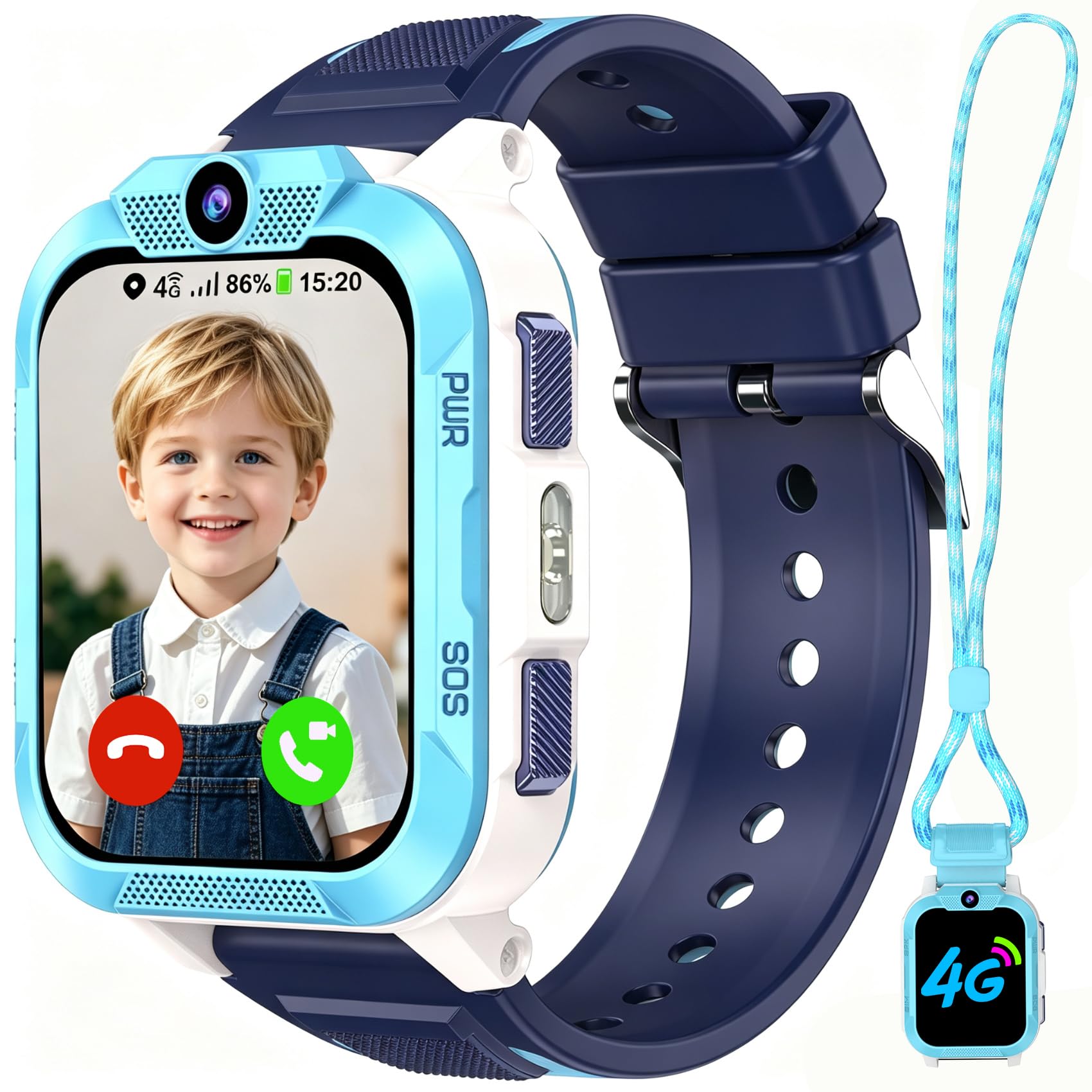 Baolubao 4G Smartwatch Kinder mit GPS und Telefon, SOS-Taste, Schulmodus