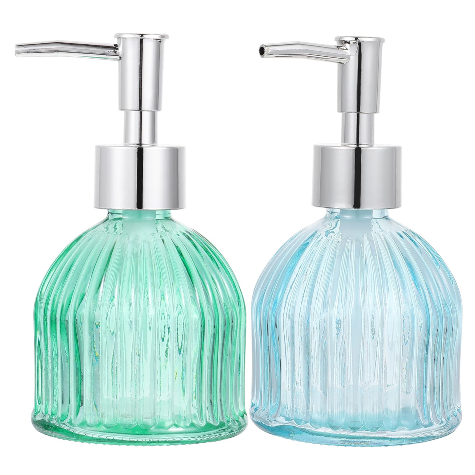 Alipis Nachfüllbare mit Handseifenspender aus Stück 200ml Glas 2 Transparente Stilvollem Design Pumpflaschen zum Einfachen Befüllen für Badezimmer und Küche