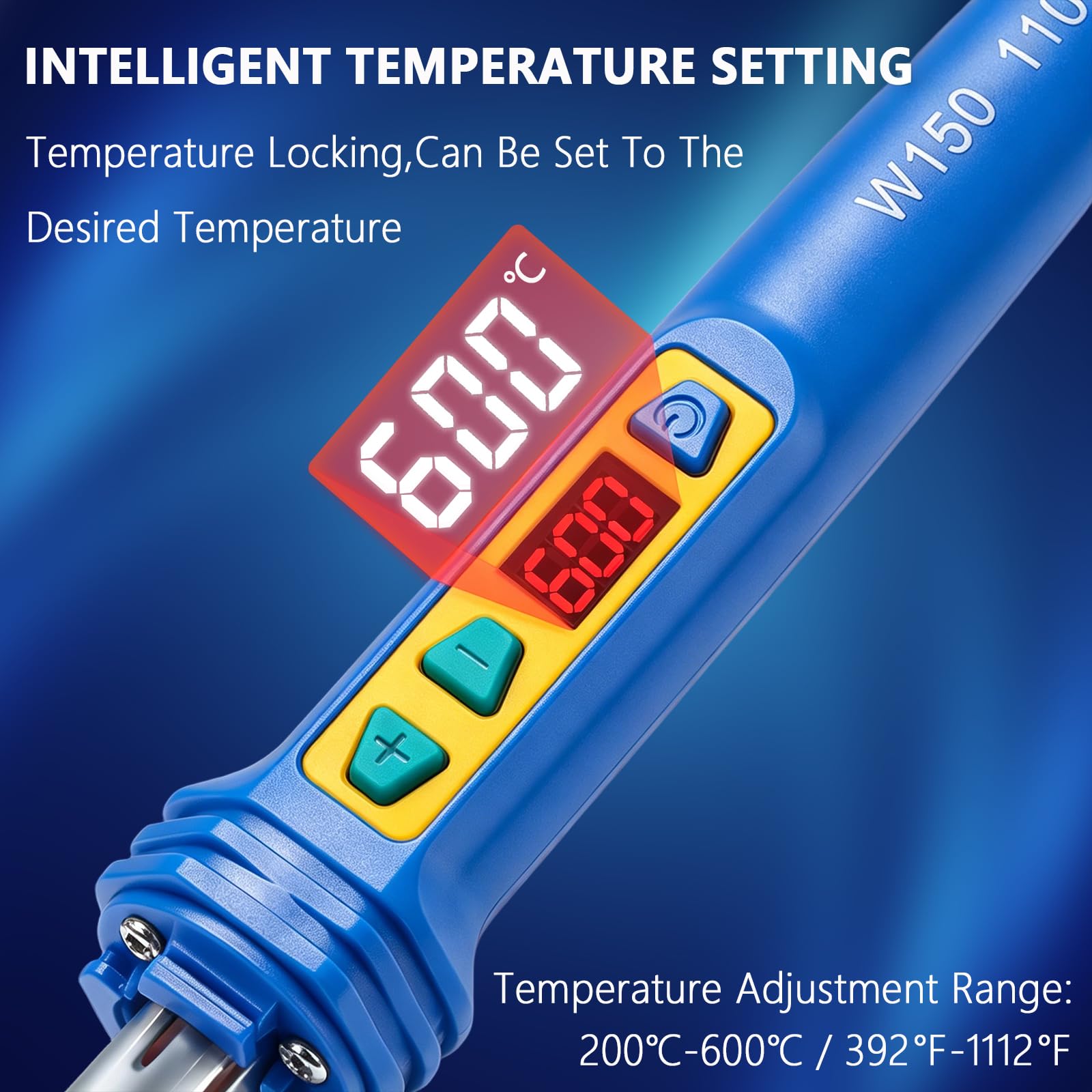 GNI - 150W Digital Temperatura Regolabile Saldatore 106pcs Saldatura Aste 5 Punte Kit di Riparazione 3 in 1 Saldatore Plastica Saldatore Kit per Kayak
