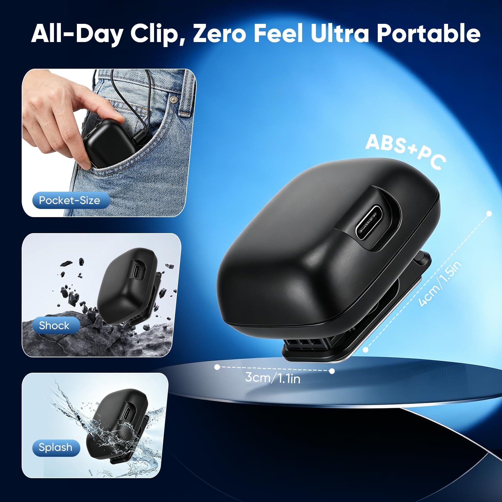 Caricabatterie portatile con batteria per occhiali intelligenti Meta-RayBan, Powerbank magnetico per Meta 1a e 2a generazione, compatibile con Head-Liner Way-farer Sky-ler (batteria singola