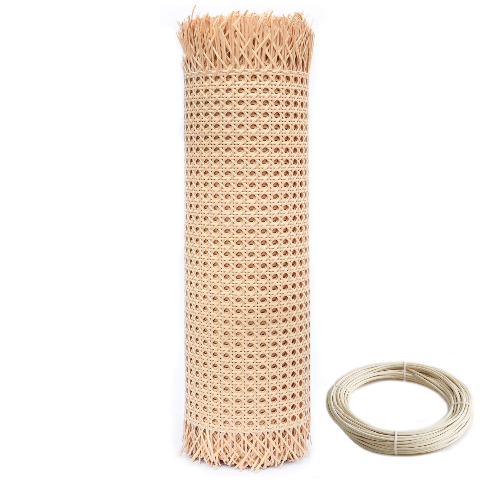 Naturalna rattanowa rolka premium 81 x 299 cm – uniwersalna tkana tkanina parciana z trzciny cukrowej do futra, krzeseł, kabin, sufitów, rękodzieła i dekoracji domu - idealna do projektów Caning
