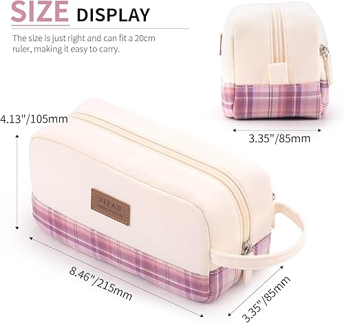 Miniatura 3 de EASTHILL Estuche para lápices de gran capacidad con asa, bolsa suave para bolígrafos, bolsa organizadora de suministros escolares para adolescentes,