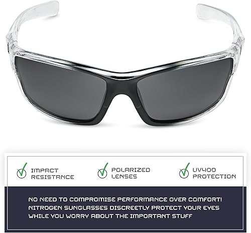 Miniatura 3 de Nitrogen - Gafas de sol deportivas polarizadas envolventes para hombre y mujer, UV400, para conducir, pescar, correr, andar en bicicleta, gafas de