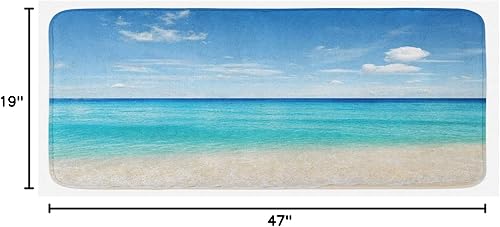 Miniatura 3 de Lunarable Tapete de cocina toscano, pintoresco Lane Mediterráneo, flores cálidas de ciudad italiana, tapete de cocina decorativo de felpa con