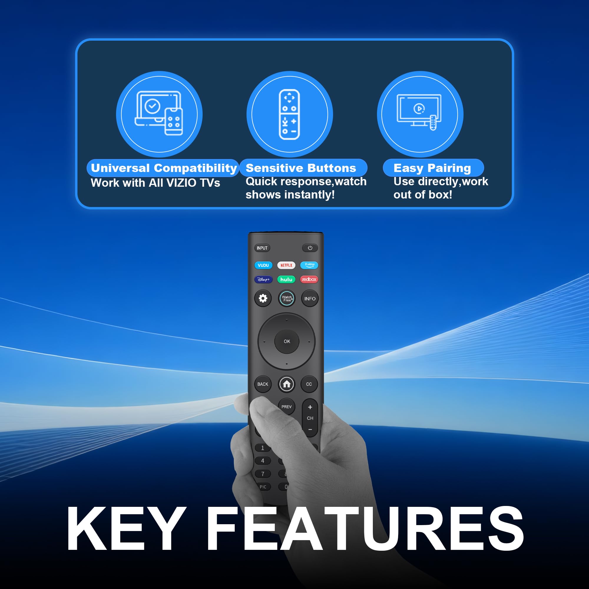 Telecomando di ricambio per Smart TV VIZIO All LED LCD HD 4K UHD HDR Smartcast 3D Smart TV XRT140 telecomando universale XRT136 di ricambio per Vizio-Smart-TV-Remote per Vizio TV (D/E/M/P/PX/V