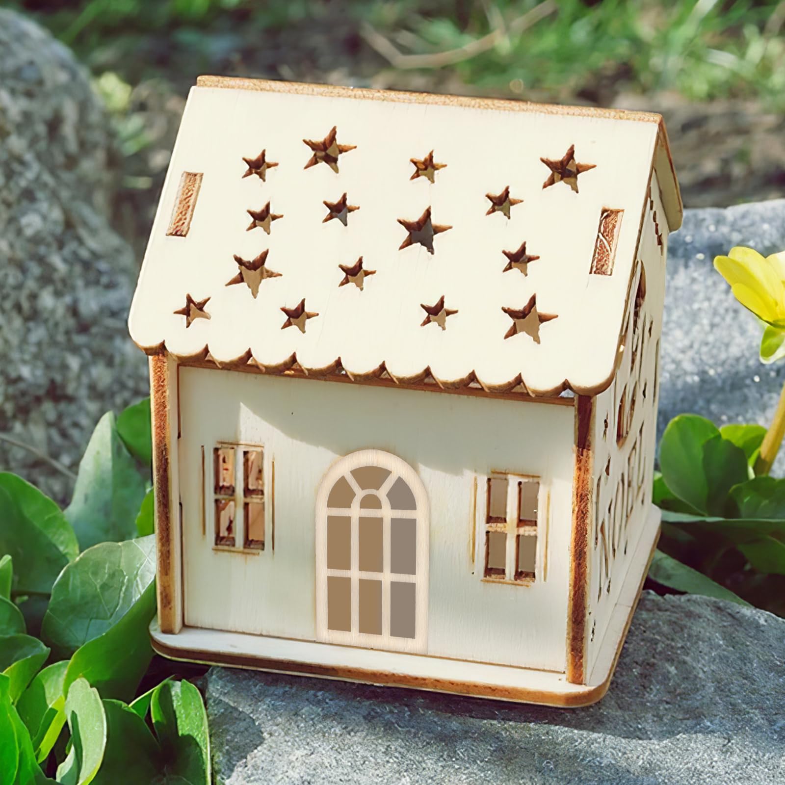 PACKOVE Porte e Finestre in Miniatura e Decorazioni Fai da Te Set 50 Pezzi in Legno Non Finito Design Unico Beige Facile Installazione per Dollhouse per Giardino