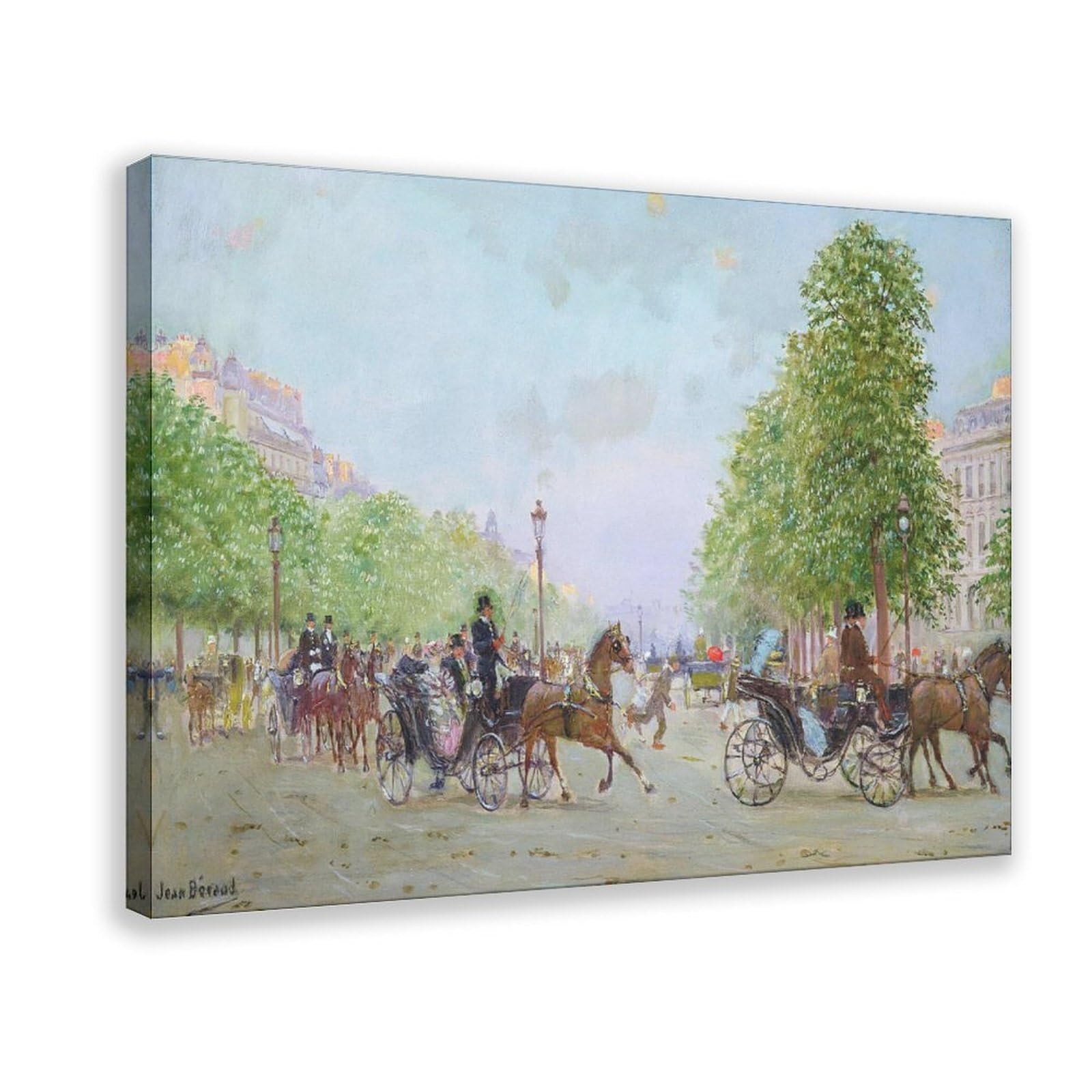 DFJyjFGJJ Jean Beraud,The Promenade On The Champs-elysees Oil On Canvas Photograph,famous Art Poster Print for Teen Boys Room Wall Art Canvas Painting 20" L X 30" W