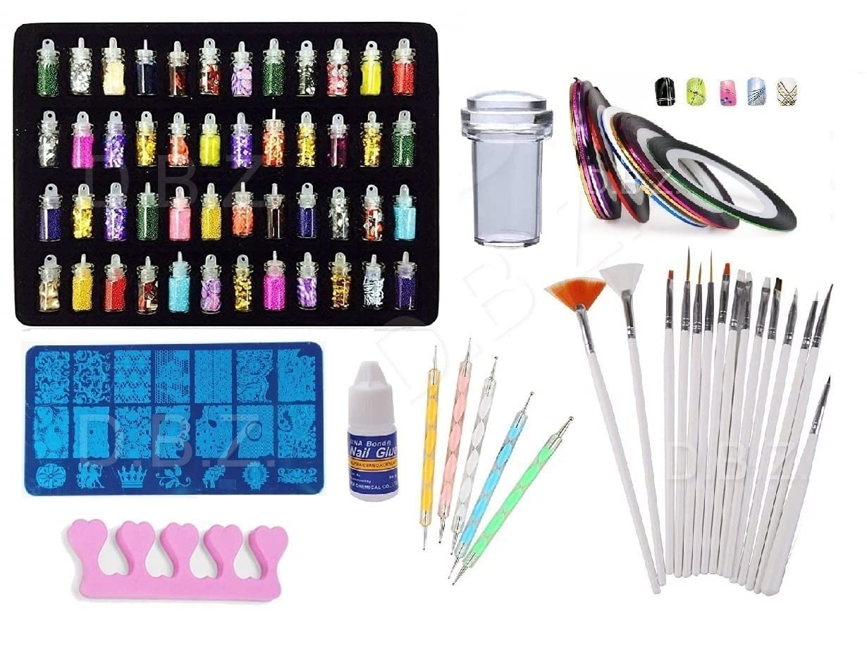 Combo Of 3D Nail Art Stamping Kit 1 Rectangular Image Plates, Soft Nail Silicone Stamper & Scraper & 3D Nail Art Tools For Gift Girl & Women-image-26