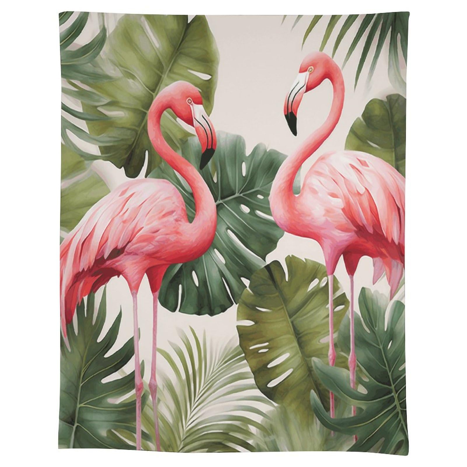 Nappe d'extérieur flamants roses et feuilles tropicales pour repas de jardin