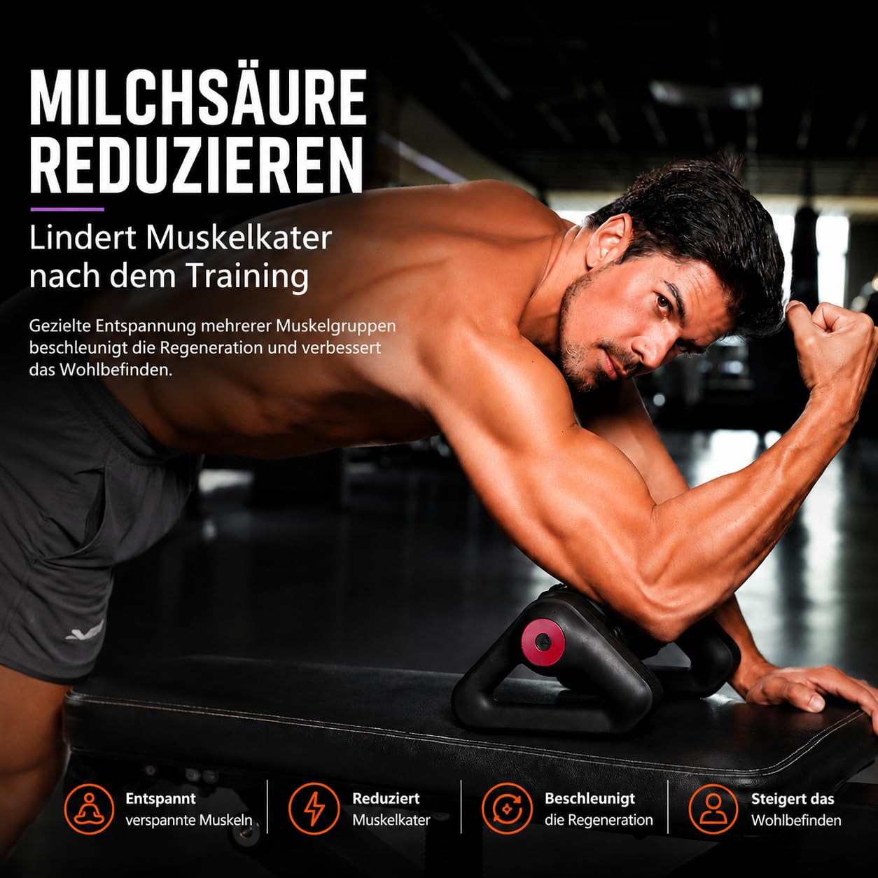 MoCho® Faszienrolle Elektrisches Rollen-Massagegerät mit 8 rotierenden Massagerollen, kabellos & wiederaufladbar, 5 Intensitätsstufen, Tiefengewebsmassage für Rücken, Nacken, Beine, Arme & Faszien