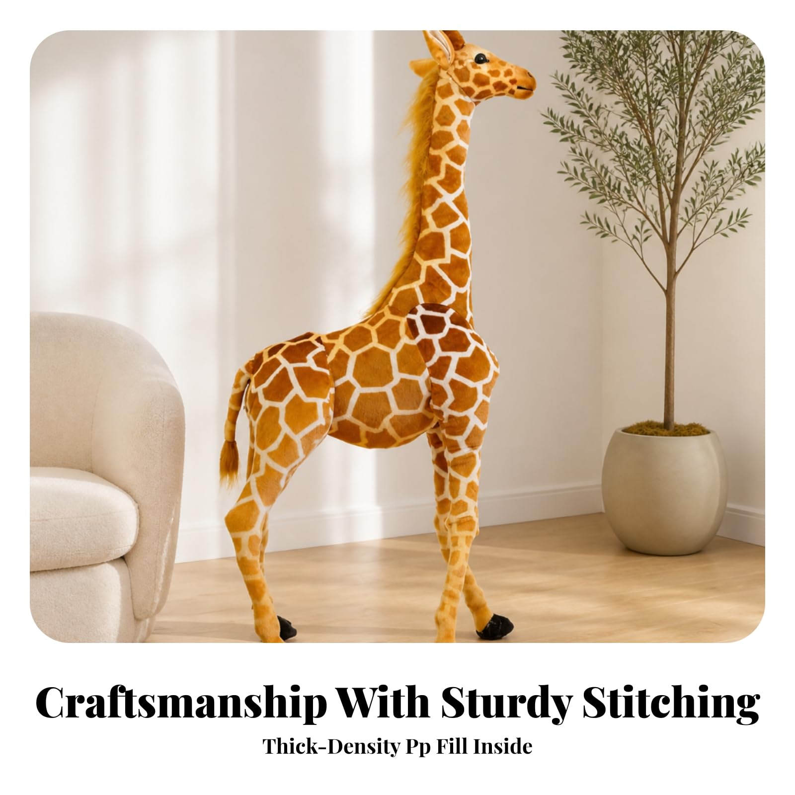 harayaa Animale di Peluche Morbido, Giraffa, 80 Cm, 0,6 Kg