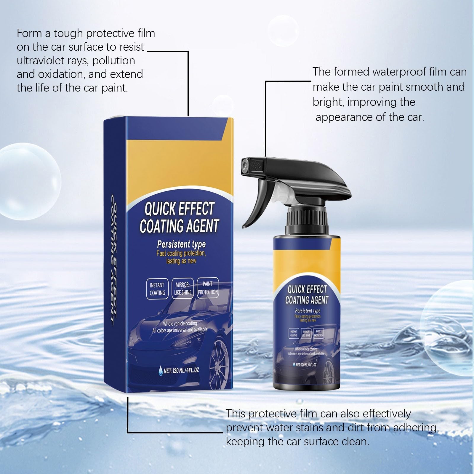 3 pezzi di spray per auto avanzato, rivestimento rapido per auto, 3 in 1 con rivestimento rapido ad alta protezione, dona la lucentezza del regalo father's day